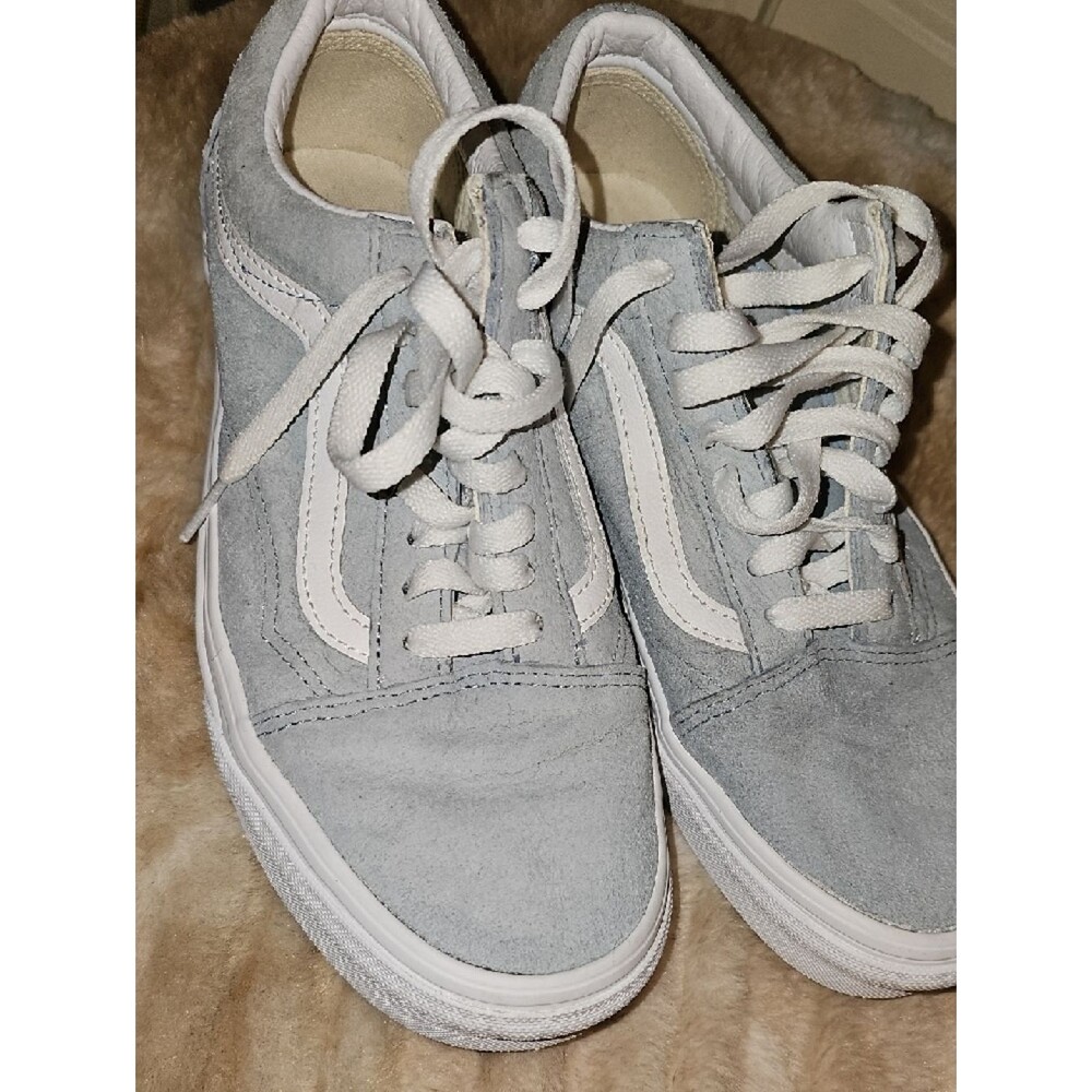 Vans Low-Top Suede Sneakers in Light Gray and White Women's Size 9, Mens 7.5 - Picture 6 of 7